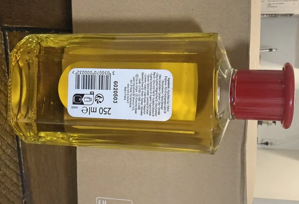 Ambrée Authentique Cologne, photograph of the 250 ml bottle