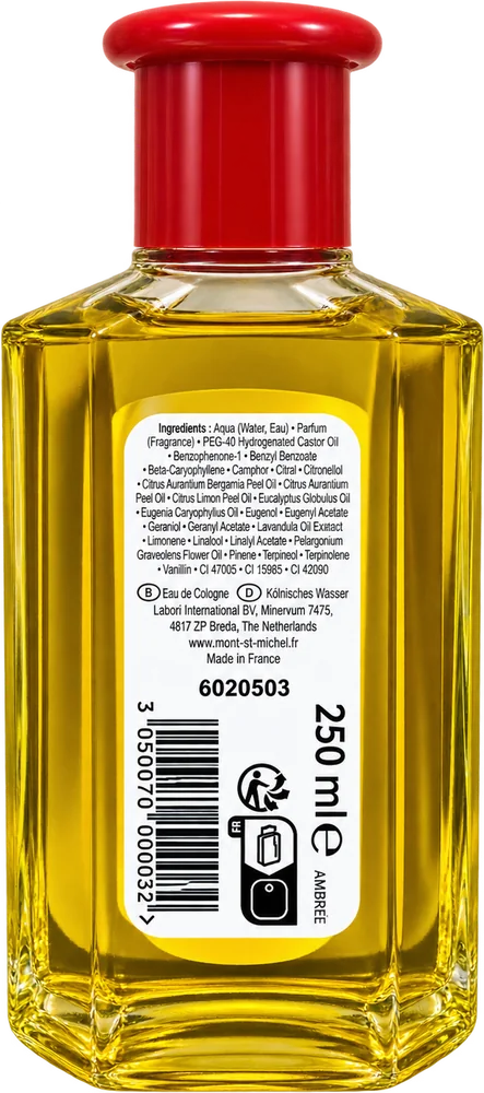 Ambrée Authentique Cologne, back of the bottle with the 250 ml label